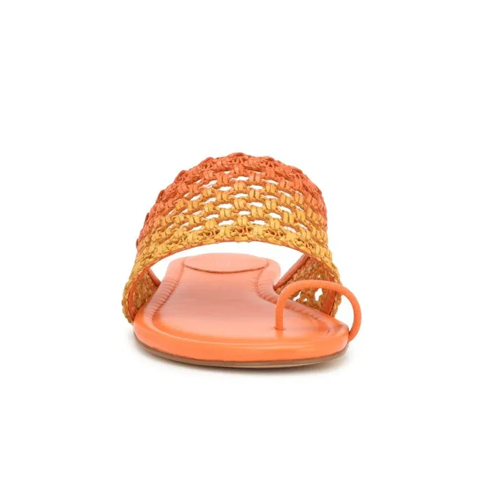 Nolah Flat Slide Sandals Orange Yellow Ombre Women Nine West Sandals