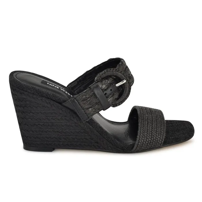 Novalie Slipon Wedge Sandals Black Women Nine West Sandals