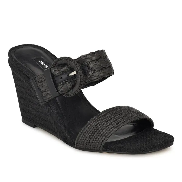 Novalie Slipon Wedge Sandals Black Women Nine West Sandals