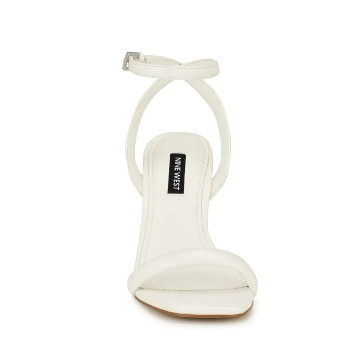 Nyra Ankle Strap Sandals White Women Nine West Sandals