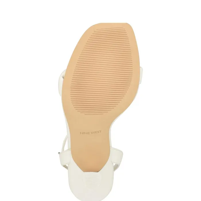 Nyra Ankle Strap Sandals White Women Nine West Sandals