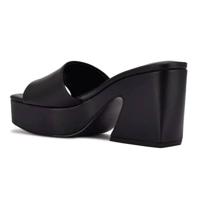 Oklee Platform Slide Sandals Black Women Nine West Sandals
