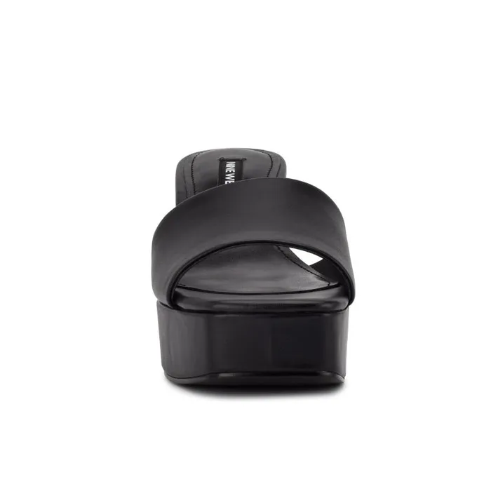 Oklee Platform Slide Sandals Black Women Nine West Sandals