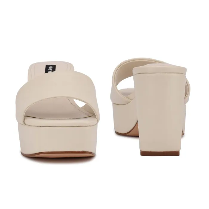 Oklee Platform Slide Sandals Chic Cream Women Nine West Sandals