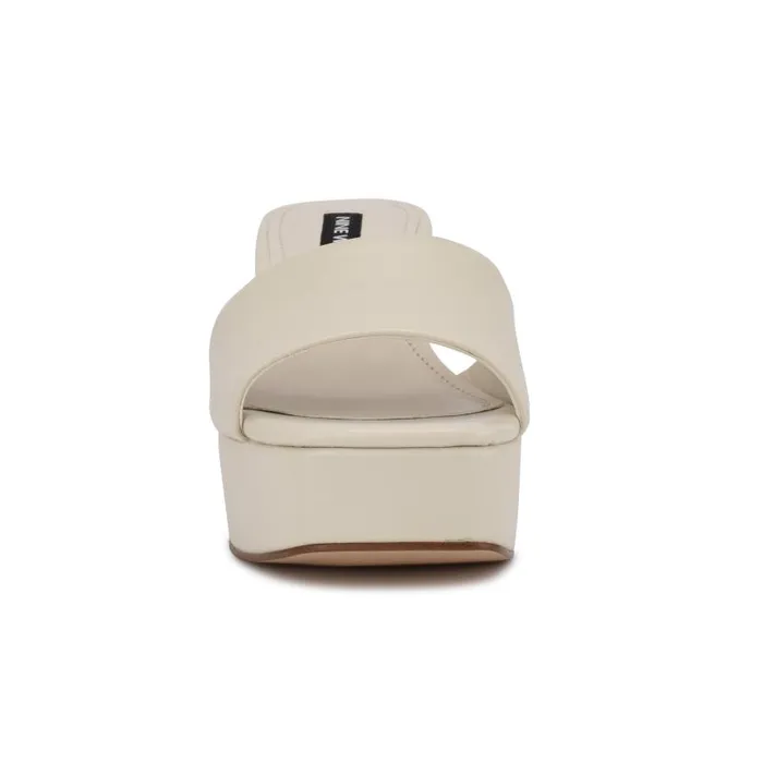 Oklee Platform Slide Sandals Chic Cream Women Nine West Sandals