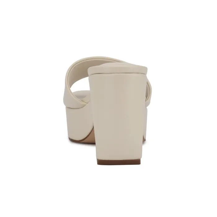 Oklee Platform Slide Sandals Chic Cream Women Nine West Sandals