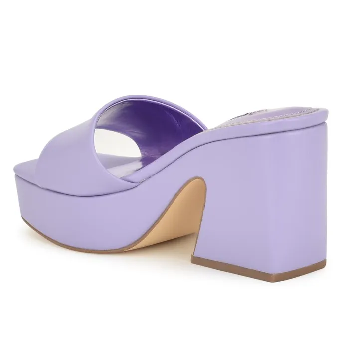 Oklee Platform Slide Sandals Lilac Women Nine West Sandals