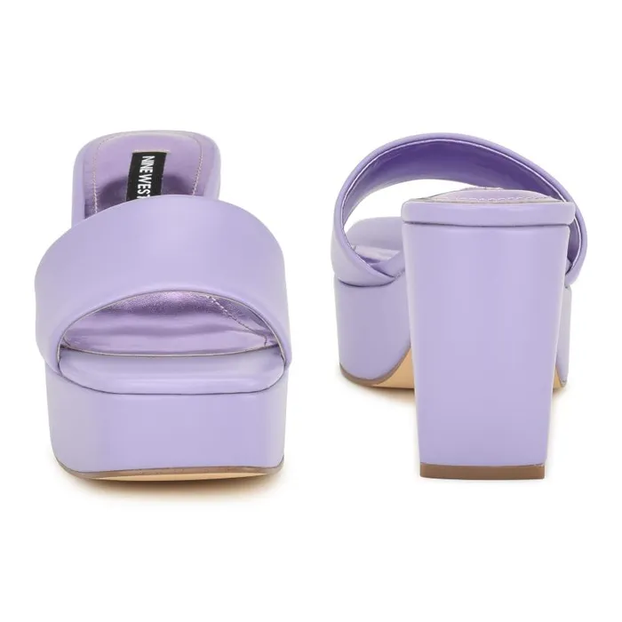 Oklee Platform Slide Sandals Lilac Women Nine West Sandals