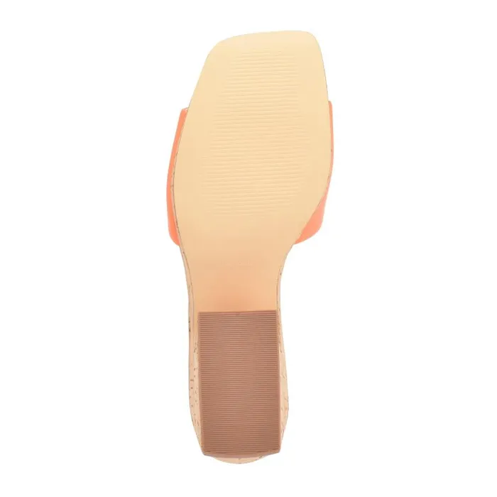 Oklee Platform Slide Sandals Perfect Orange Women Nine West Heels