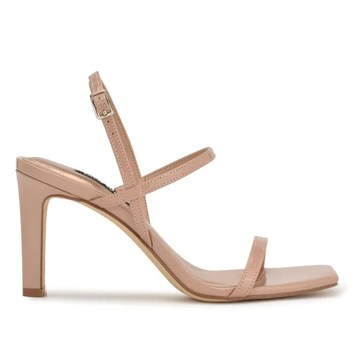 Olah Heeled Slingback Sandals Barely Nude Patent Women Nine West Heels