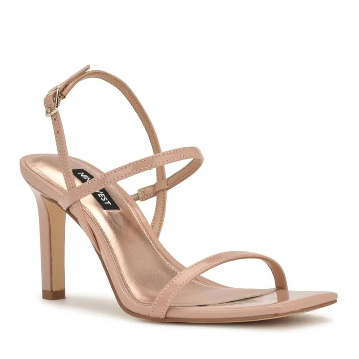 Olah Heeled Slingback Sandals Barely Nude Patent Women Nine West Heels