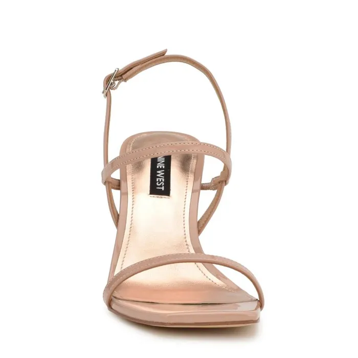 Olah Heeled Slingback Sandals Barely Nude Patent Women Nine West Heels