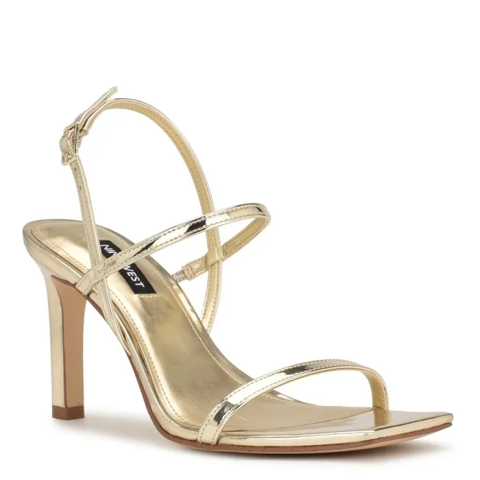 Olah Heeled Slingback Sandals Platino Women Nine West Heels