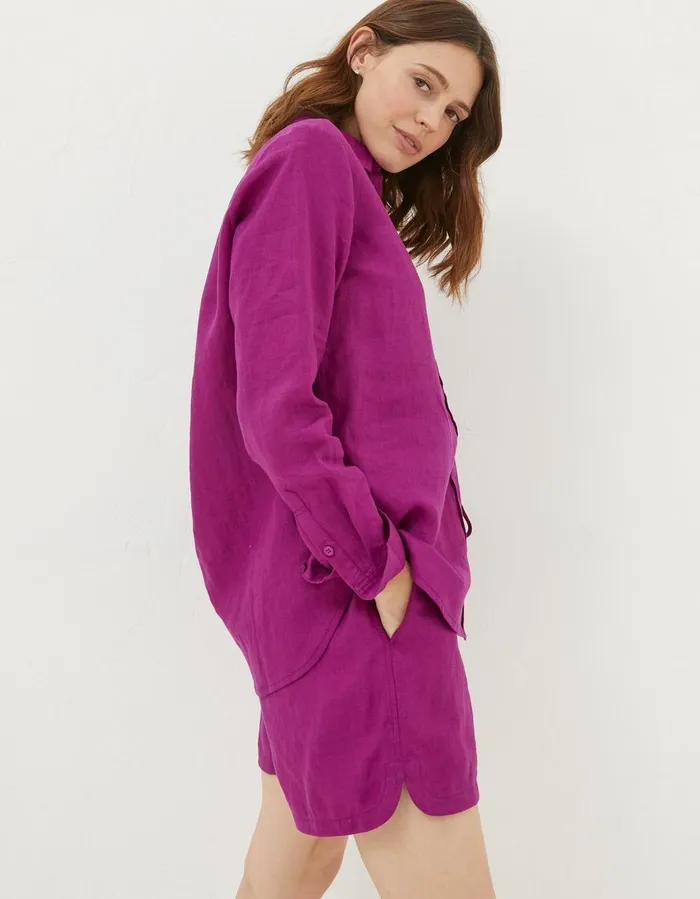 Olivia Linen Shirt Plum Women FatFace Shirts and Blouses