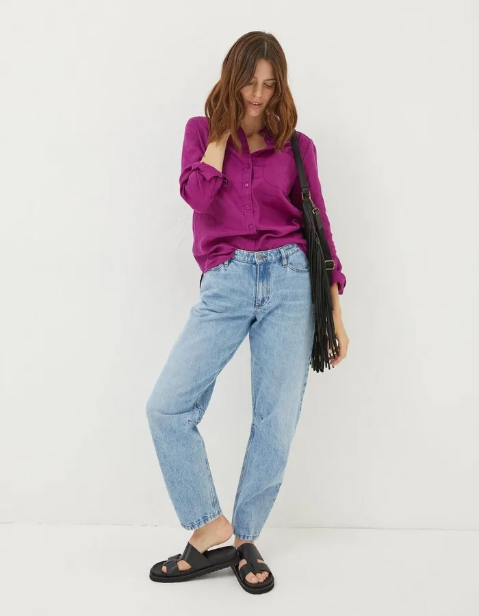 Olivia Linen Shirt Plum Women FatFace Shirts and Blouses
