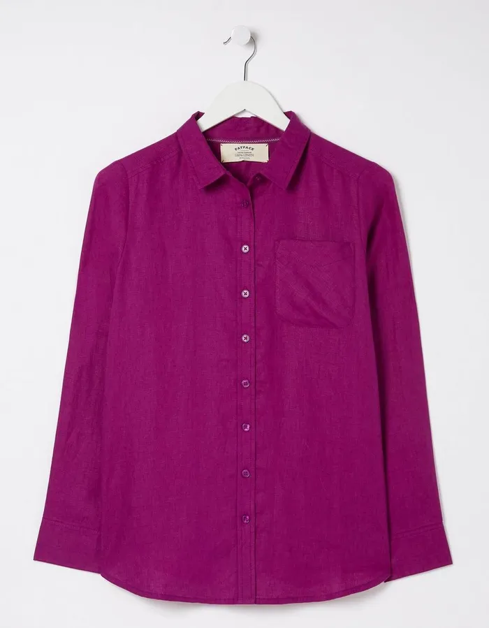 Olivia Linen Shirt Plum Women FatFace Shirts and Blouses