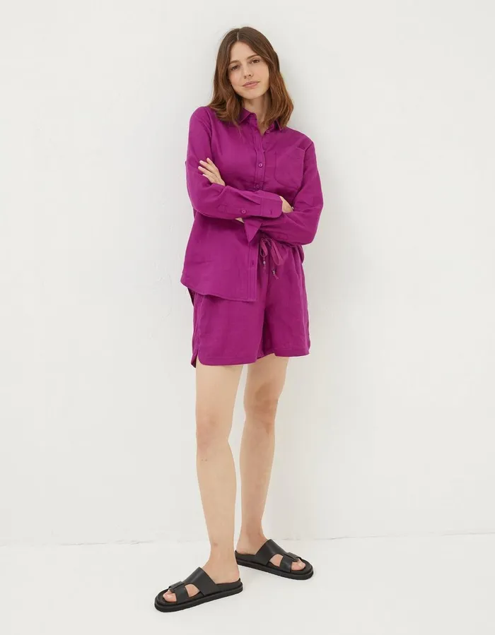 Olivia Linen Shirt Plum Women FatFace Shirts and Blouses