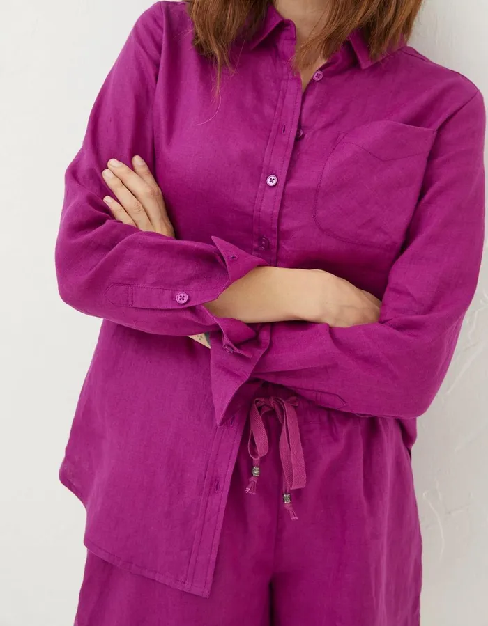 Olivia Linen Shirt Plum Women FatFace Shirts and Blouses
