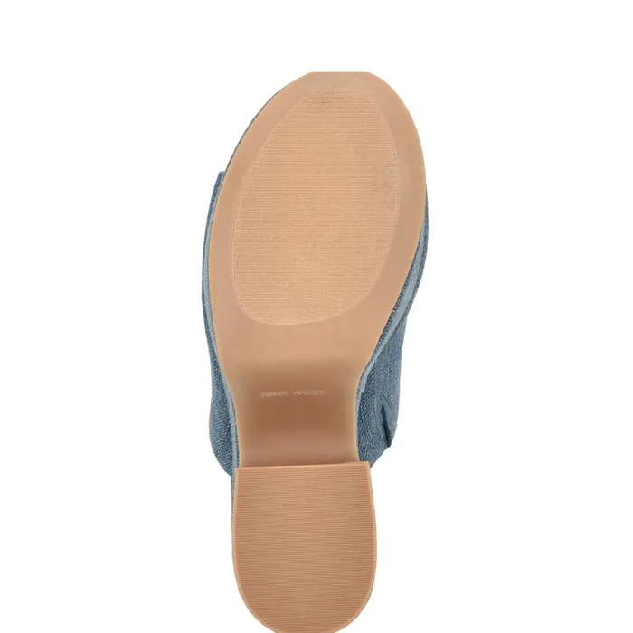Olley Platform Slide Sandals Denim Women Nine West Sandals