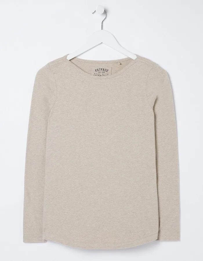 Organic Cotton Bree TShirt Oatmeal Women FatFace Tops and TShirts