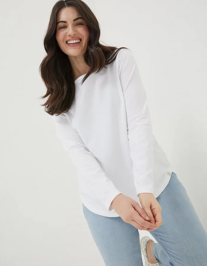 Organic Cotton Bree T Shirt White Women FatFace Tops and TShirts