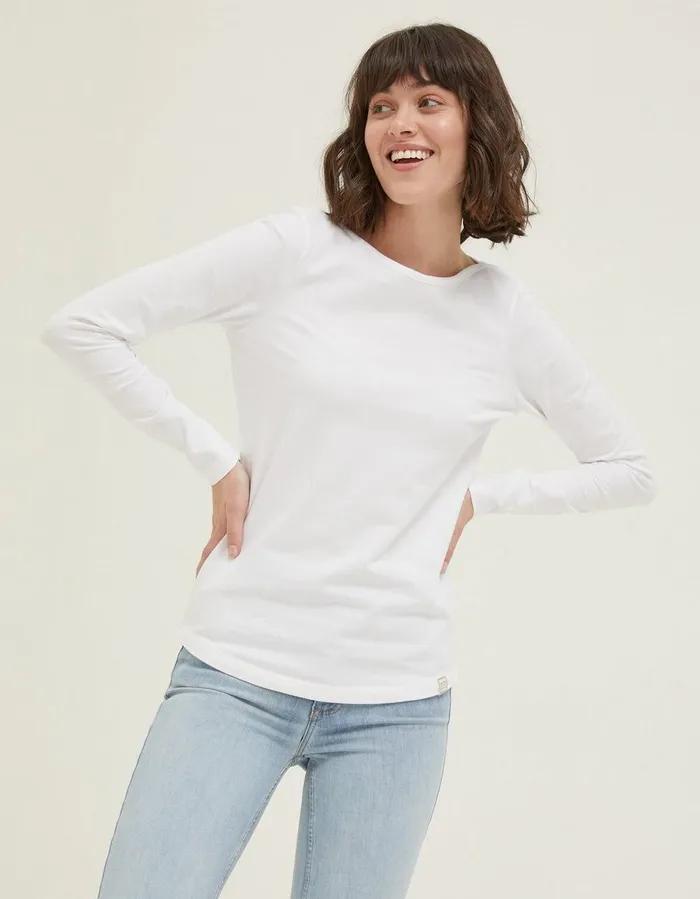 Organic Cotton Bree TShirt White Women FatFace Tops and TShirts