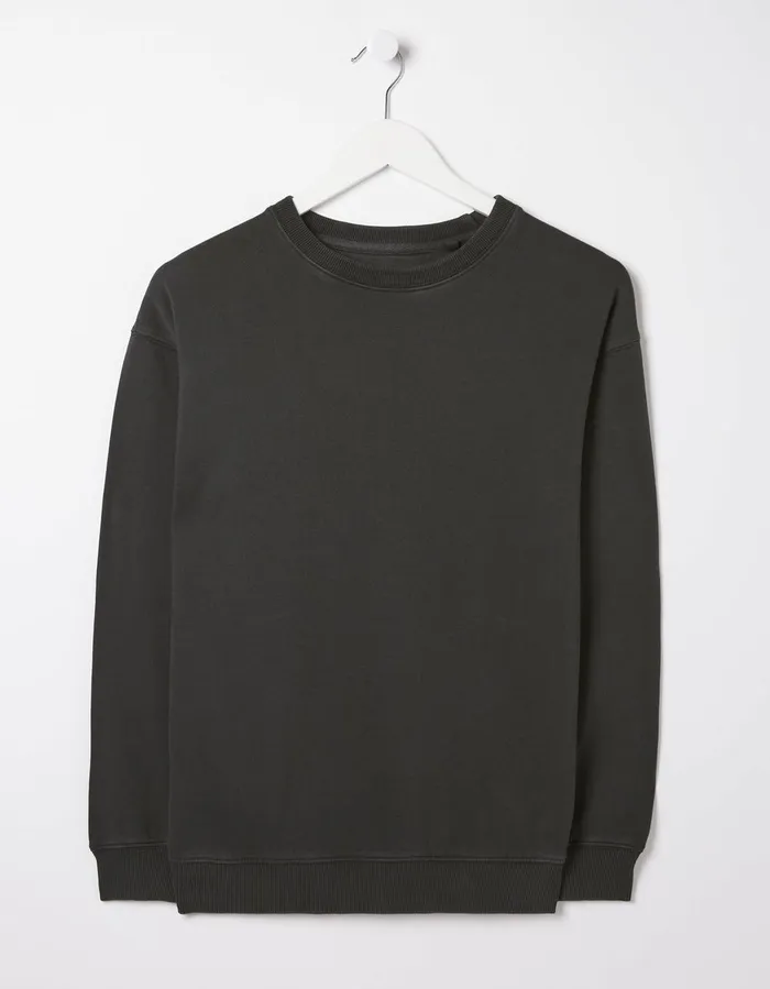 Organic Cotton Georgia Crew Sweatshirt Black Women FatFace Sweatshirts and Hoodies