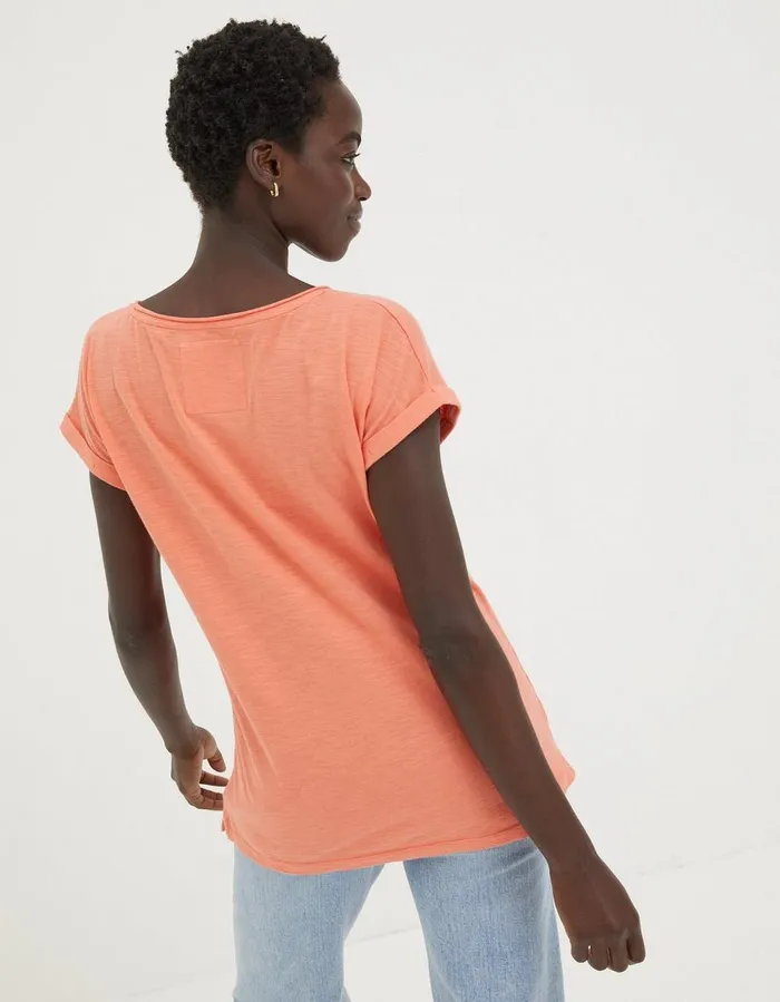 Organic Cotton Ivy TShirt Bright Orange Women FatFace Tops and TShirts