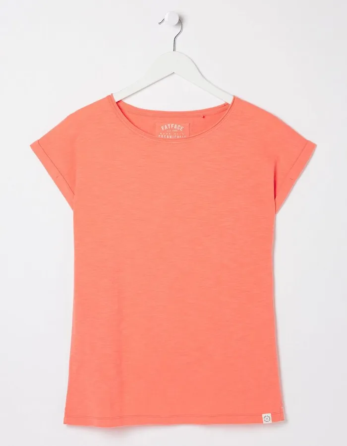 Organic Cotton Ivy TShirt Bright Orange Women FatFace Tops and TShirts