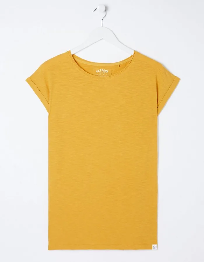 Organic Cotton Ivy TShirt Golden Yellow Women FatFace Tops and TShirts