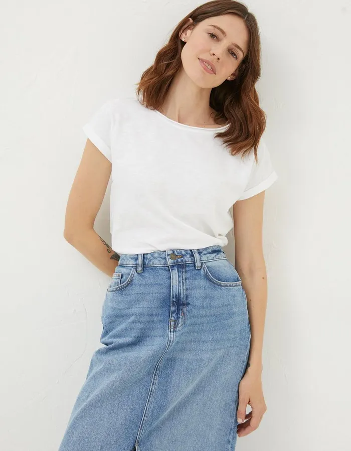 Organic Cotton Ivy TShirt White Women FatFace Tops and TShirts
