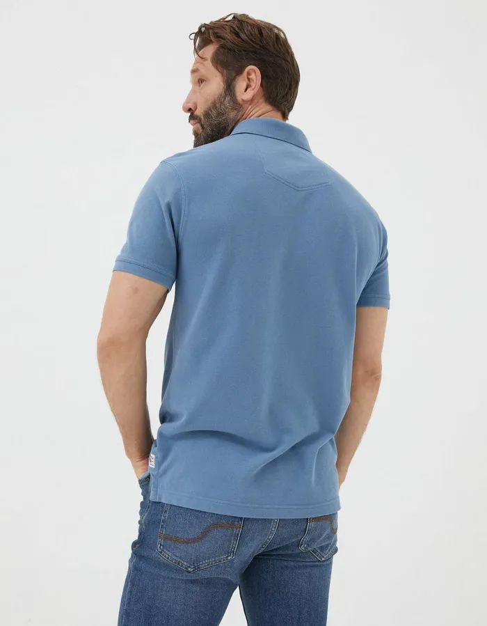 Organic Cotton Pique Polo Light Denim Blue Men FatFace TShirts