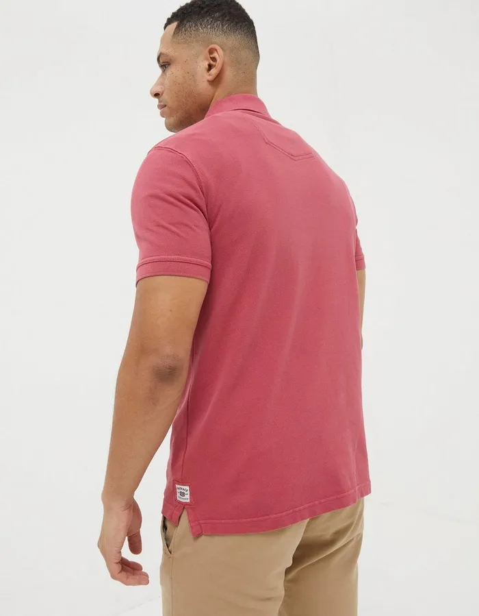 Organic Cotton Pique Polo Pink Men FatFace Polo Shirts