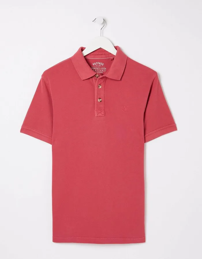 Organic Cotton Pique Polo Pink Men FatFace Polo Shirts