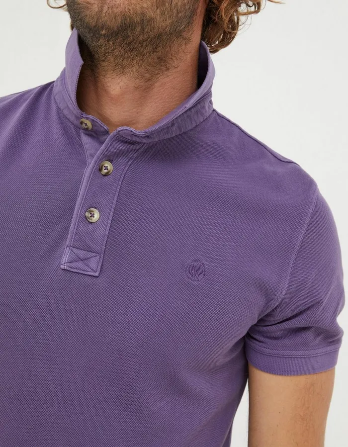 Organic Cotton Pique Polo Purple Men FatFace TShirts