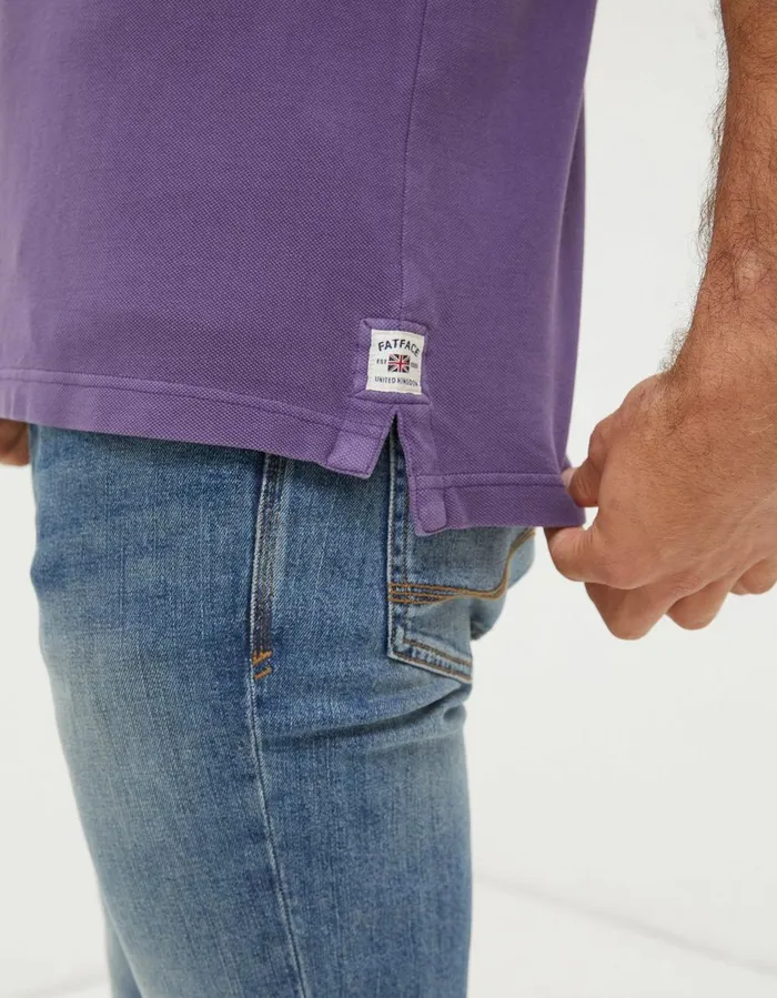 Organic Cotton Pique Polo Purple Men FatFace TShirts