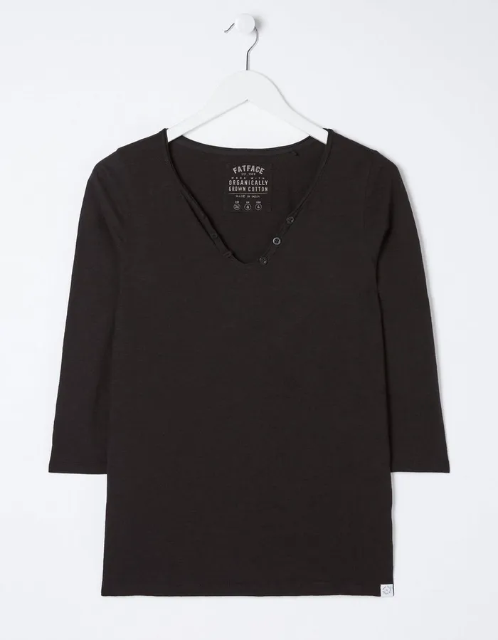 Organic Cotton Porter T Shirt Black Women FatFace Tops and TShirts