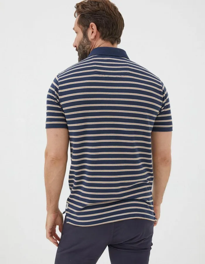 Organic Cotton Stripe Polo Navy Men FatFace Polo Shirts