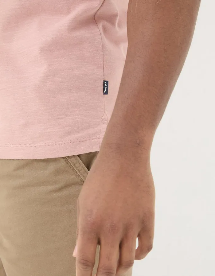 Organic Cotton Woodside Slub Henley Light Pink Men FatFace TShirts