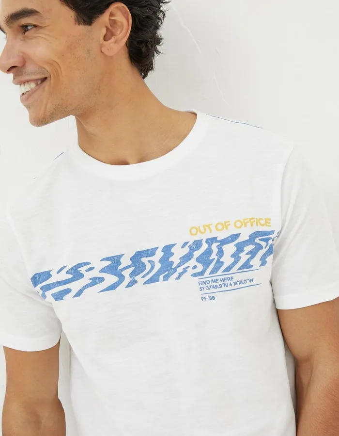 Out Of Office TShirt White Men FatFace TShirts