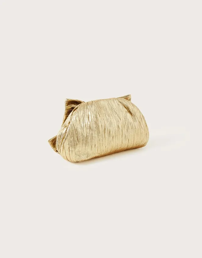 Oversized Bow Metallic Bag Women Monsoon Bags and Purses