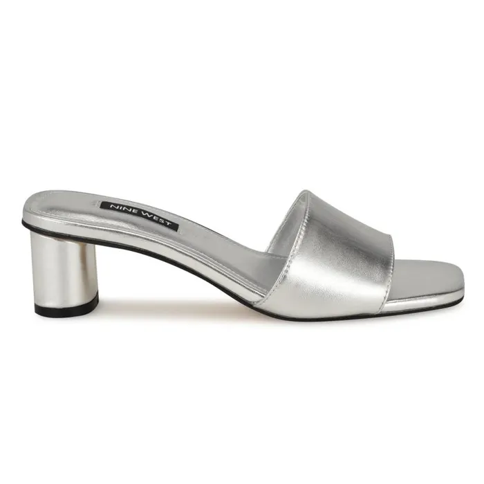 Paire Slide Sandals Silver Women Nine West Sandals