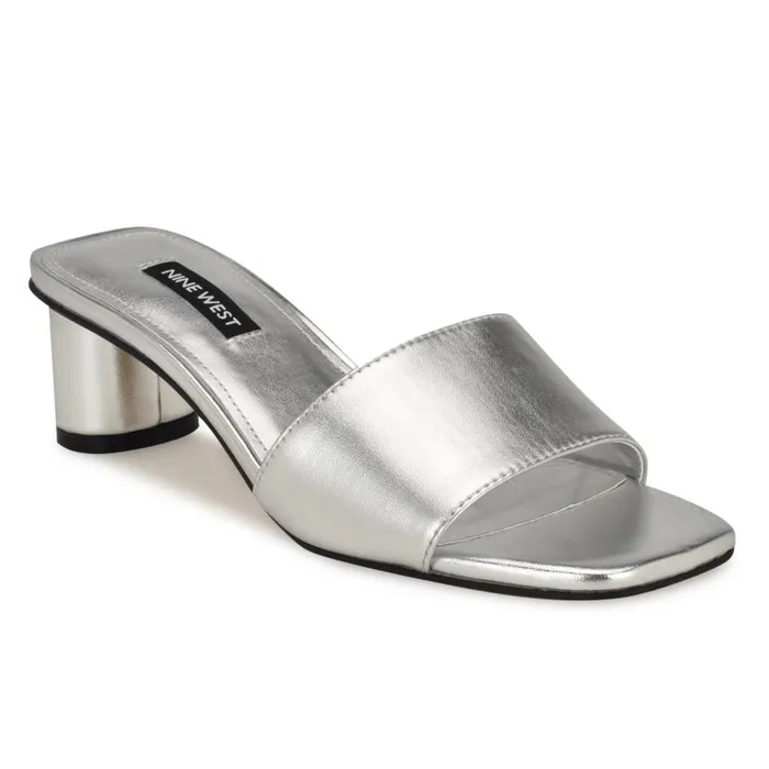 Paire Slide Sandals Silver Women Nine West Sandals