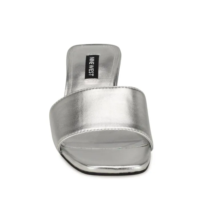 Paire Slide Sandals Silver Women Nine West Sandals