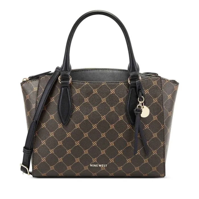 Paisley Jet Set Satchel Brownblack WomenMen Nine West Satchels and Shoulder Bags