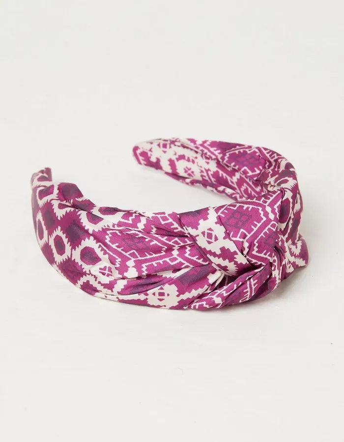 Patchwork Geo Head Band Purple Women FatFace Hair Accessories
