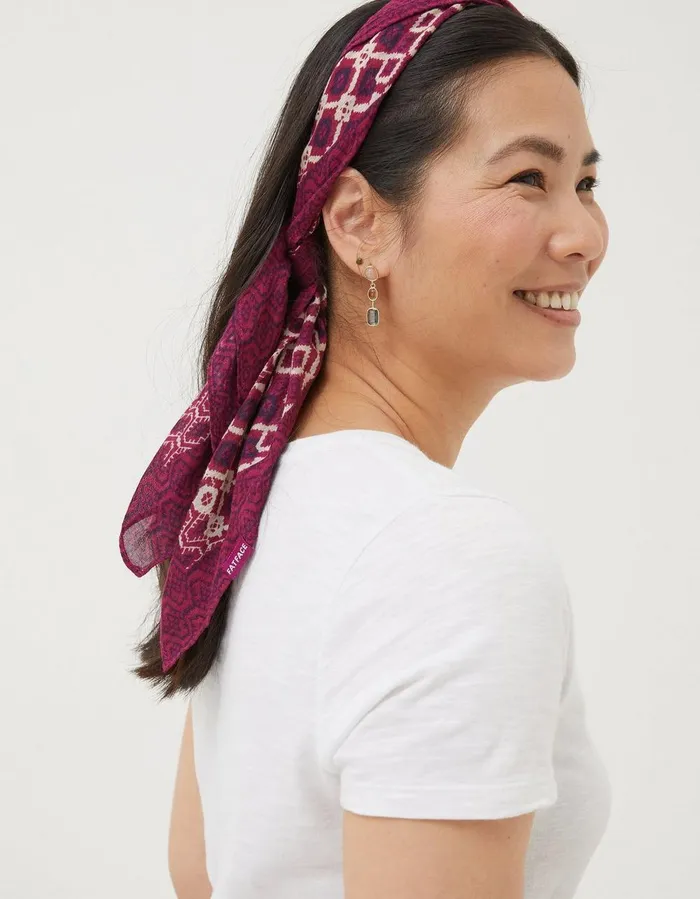 Patchwork Hair Scarf Purple Women FatFace Hair Accessories