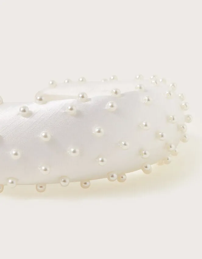 Pearl Padded Bridal Headband Women Monsoon Jewellery and Hair