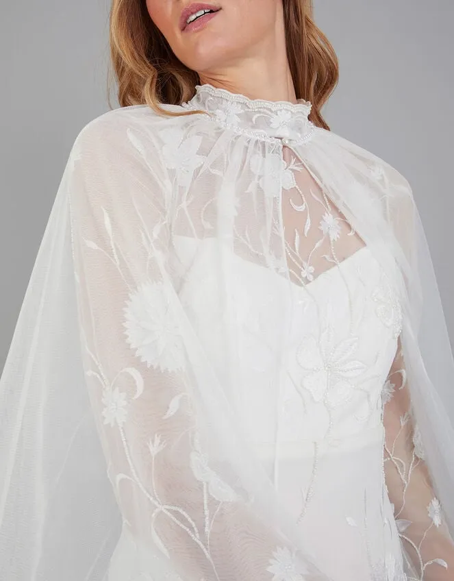 Pearl Trim Bridal Cape Women Monsoon Scarves