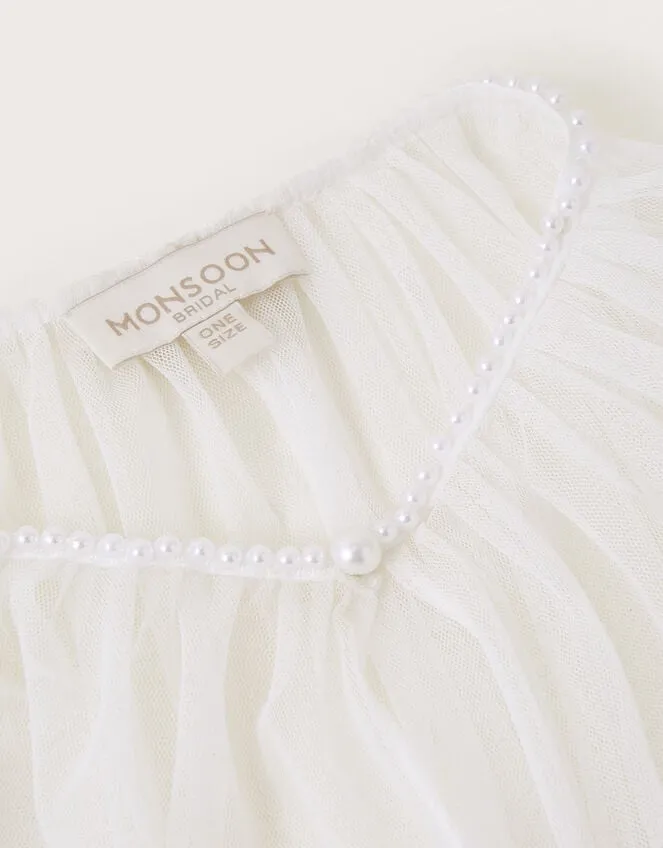 Pearl Trim Bridal Cape Women Monsoon Scarves